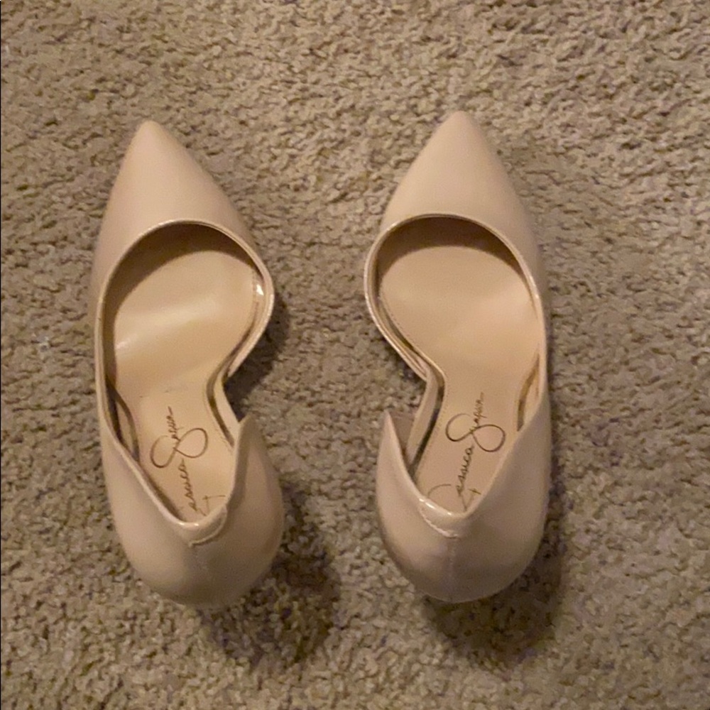 Jessica Simpson nude patent heel